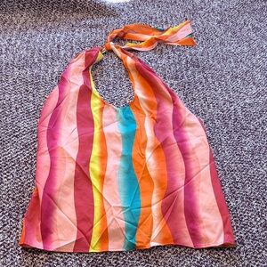 SHEIN Multicolor Striped Halter Top